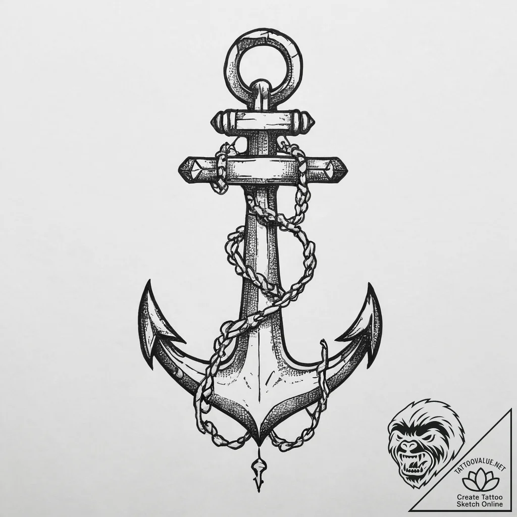 Tattoo sketch anchor, tattoo drawing outline,... - tattoo sketch (№1757250869_0, 07.09.2025 13:14) — tattoovalue.net
