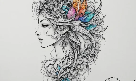 Tattoo sketch nymph tattoo, ink illustration... - tattoo sketch (№1757251659_0, 07.09.2025 13:27) — tattoovalue.net