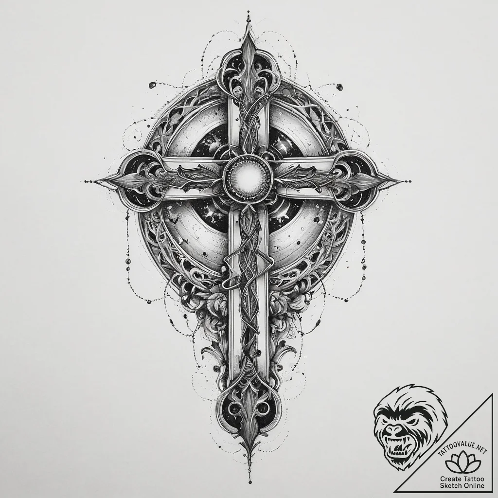 Tattoo sketch cosmic space, tattoo sketch des... - tattoo sketch (№1757253091_0, 07.09.2025 13:51) — tattoovalue.net