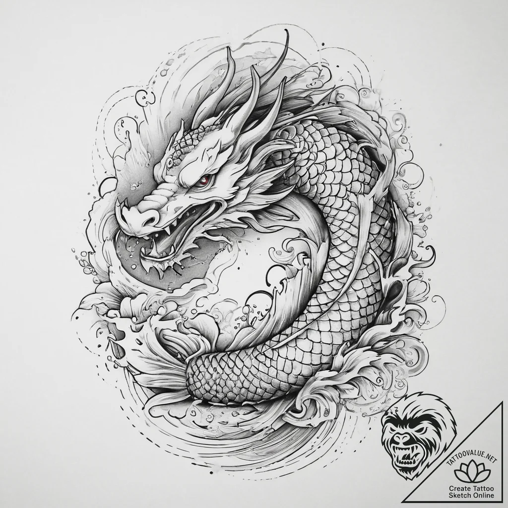 Tattoo sketch a symbolic animal, tattoo line... - tattoo sketch (№1757254475_0, 07.09.2025 14:14) — tattoovalue.net