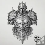 Tattoo sketch armor, tattoo line art, on a cl… – tattoo sketch (№1757256903_0, 07.09.2025 14:55) — tattoovalue.net