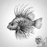 Tattoo sketch lionfish – tattoo sketch (№1757257100_0, 07.09.2025 14:58) — tattoovalue.net