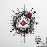 Tattoo sketch perthro rune with a dice, tatto… – tattoo sketch (№1757257891_0, 07.09.2025 15:11) — tattoovalue.net