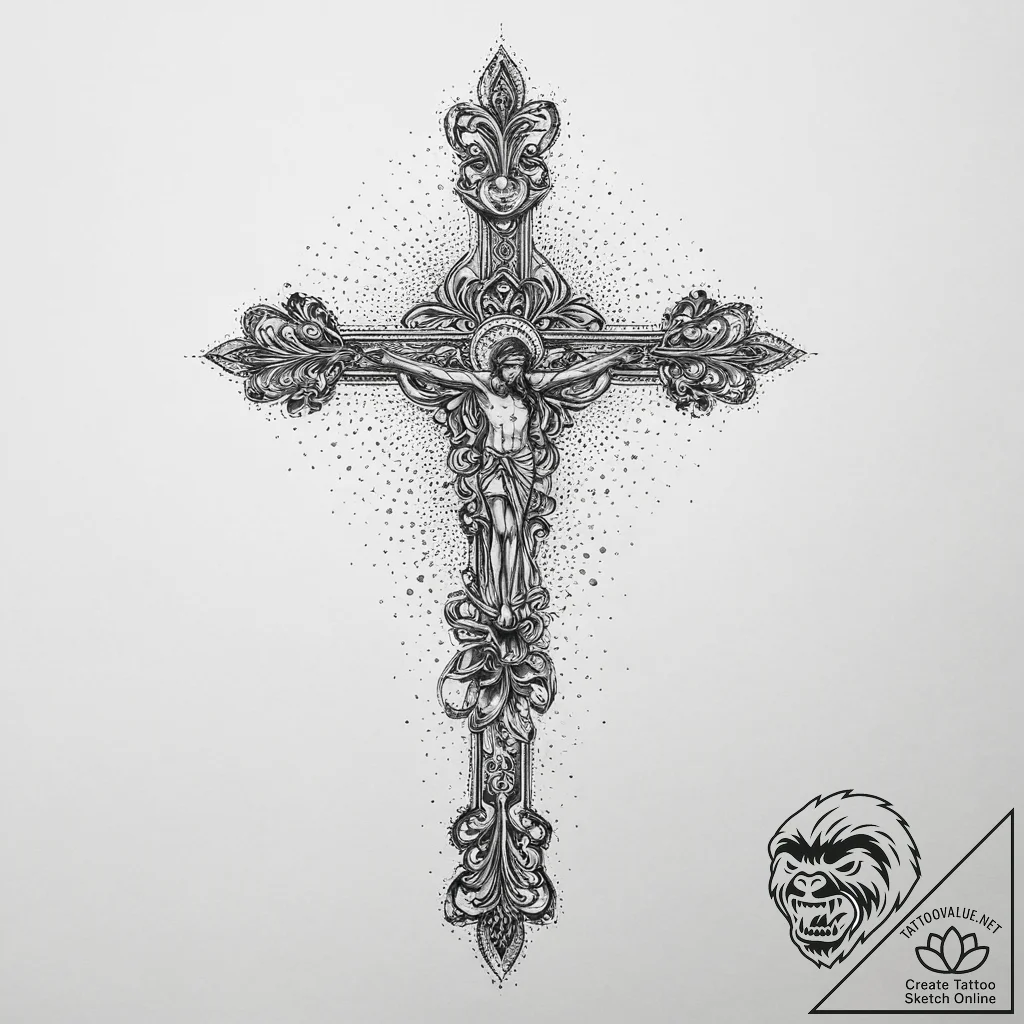 Tattoo sketch holy representation, tattoo lin... - tattoo sketch (№1757258895_0, 07.09.2025 15:28) — tattoovalue.net
