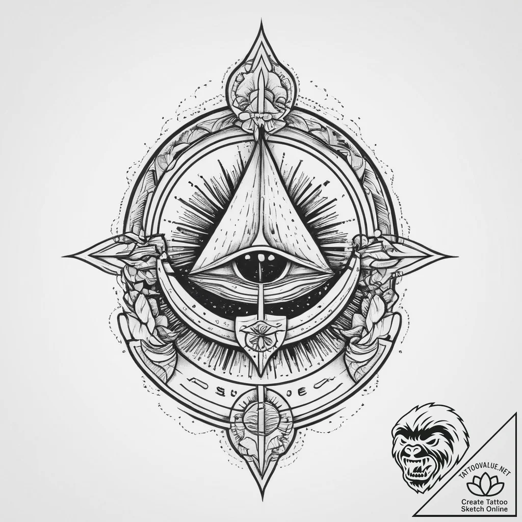 Tattoo sketch cosmic identity, concept art fo... - tattoo sketch (№1757259488_0, 07.09.2025 15:38) — tattoovalue.net