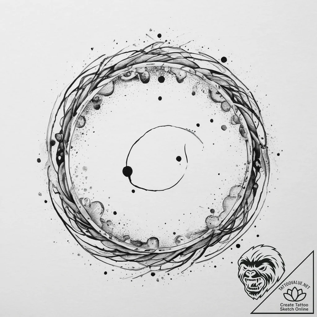Tattoo sketch four elements in a circle, conc... - tattoo sketch (№1757261470_0, 07.09.2025 16:11) — tattoovalue.net