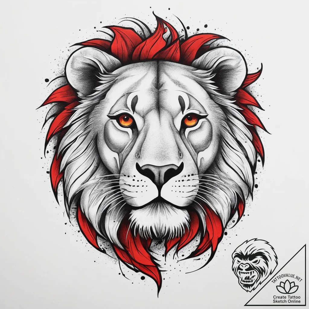 Tattoo sketch african lion, tattoo sketch des... - tattoo sketch (№1757261865_0, 07.09.2025 16:17) — tattoovalue.net