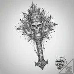 Tattoo sketch scepter, artistic tattoo sketch… – tattoo sketch (№1757264637_0, 07.09.2025 17:03) — tattoovalue.net