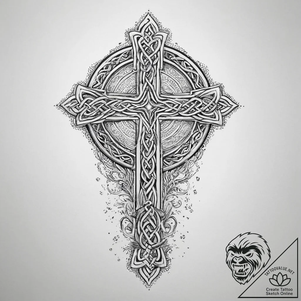 Tattoo sketch celtic cross, tattoo drawing ou... - tattoo sketch (№1757265231_0, 07.09.2025 17:13) — tattoovalue.net