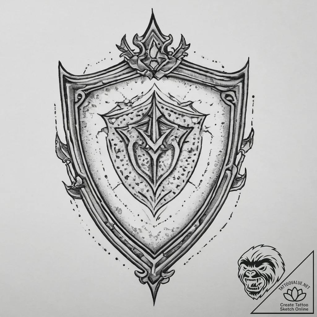 Tattoo sketch shield, tattoo line art, linewo... - tattoo sketch (№1757265825_0, 07.09.2025 17:23) — tattoovalue.net