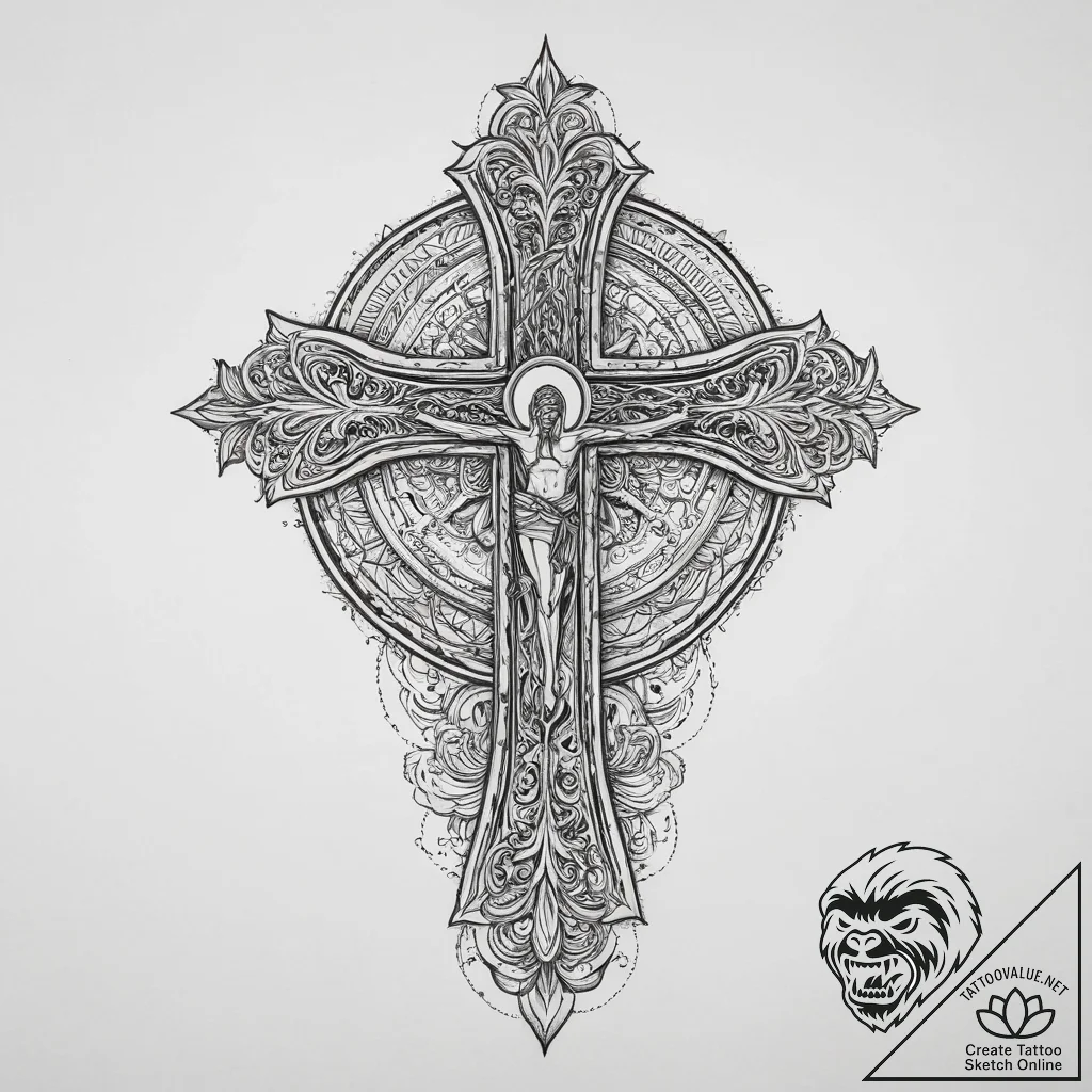 Tattoo sketch spiritual representation, tatto... - tattoo sketch (№1757266424_0, 07.09.2025 17:33) — tattoovalue.net