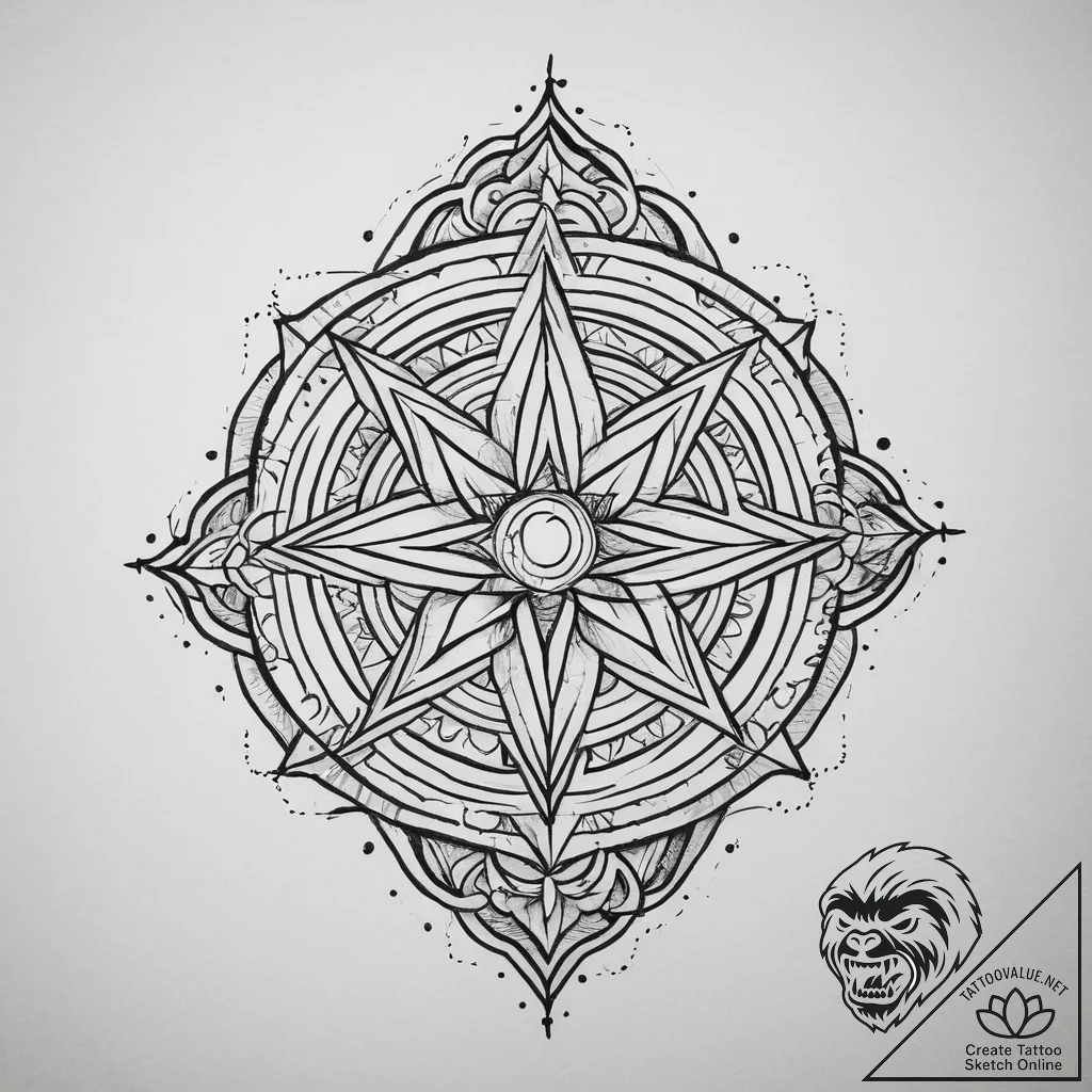 Tattoo sketch islamic geometric patterns, art... - tattoo sketch (№1757267835_0, 07.09.2025 17:57) — tattoovalue.net