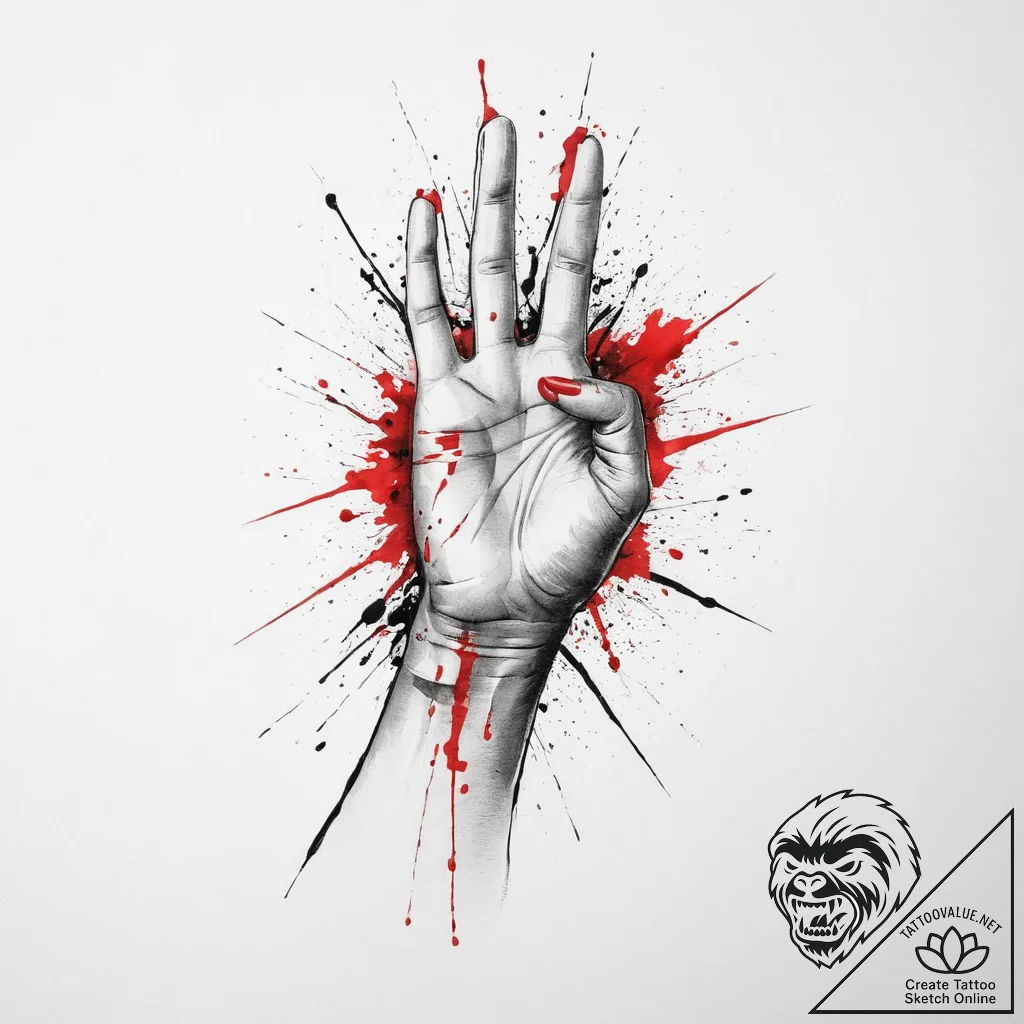 Tattoo sketch hands with a brush, artistic ta... - tattoo sketch (№1757268427_0, 07.09.2025 18:07) — tattoovalue.net
