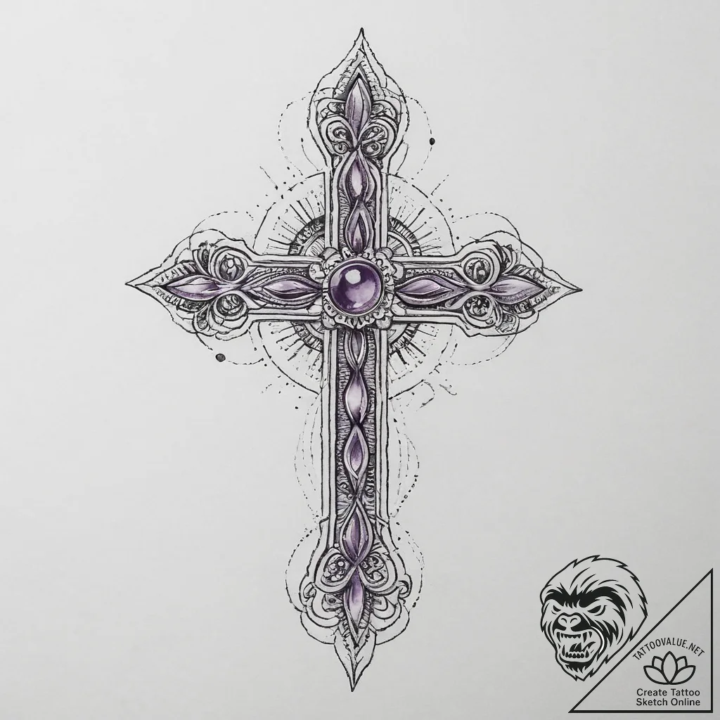 Tattoo sketch amethyst, tattoo drawing outlin... - tattoo sketch (№1757268829_0, 07.09.2025 18:13) — tattoovalue.net