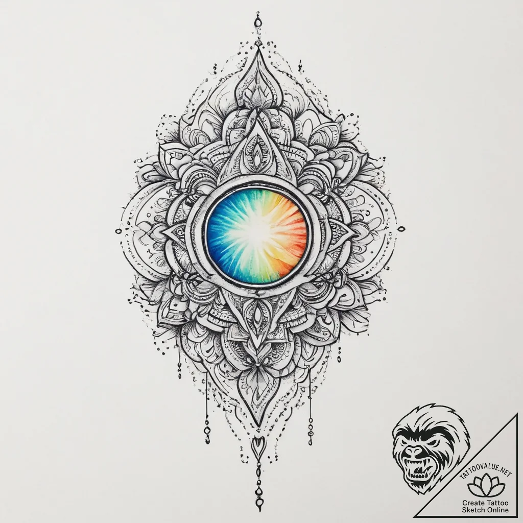 Tattoo sketch opal, ink illustration for tatt... - tattoo sketch (№1757269230_0, 07.09.2025 18:20) — tattoovalue.net