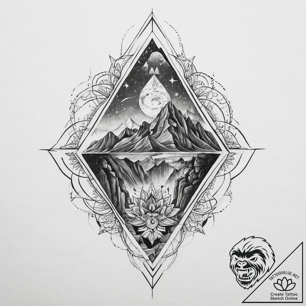 Tattoo sketch rock climbing person on a cliff... - tattoo sketch (№1757269632_0, 07.09.2025 18:27) — tattoovalue.net