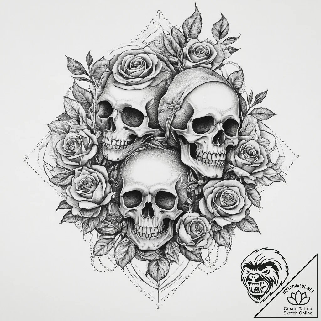 Tattoo sketch blessed character, tattoo sketc... - tattoo sketch (№1757270032_0, 07.09.2025 18:33) — tattoovalue.net