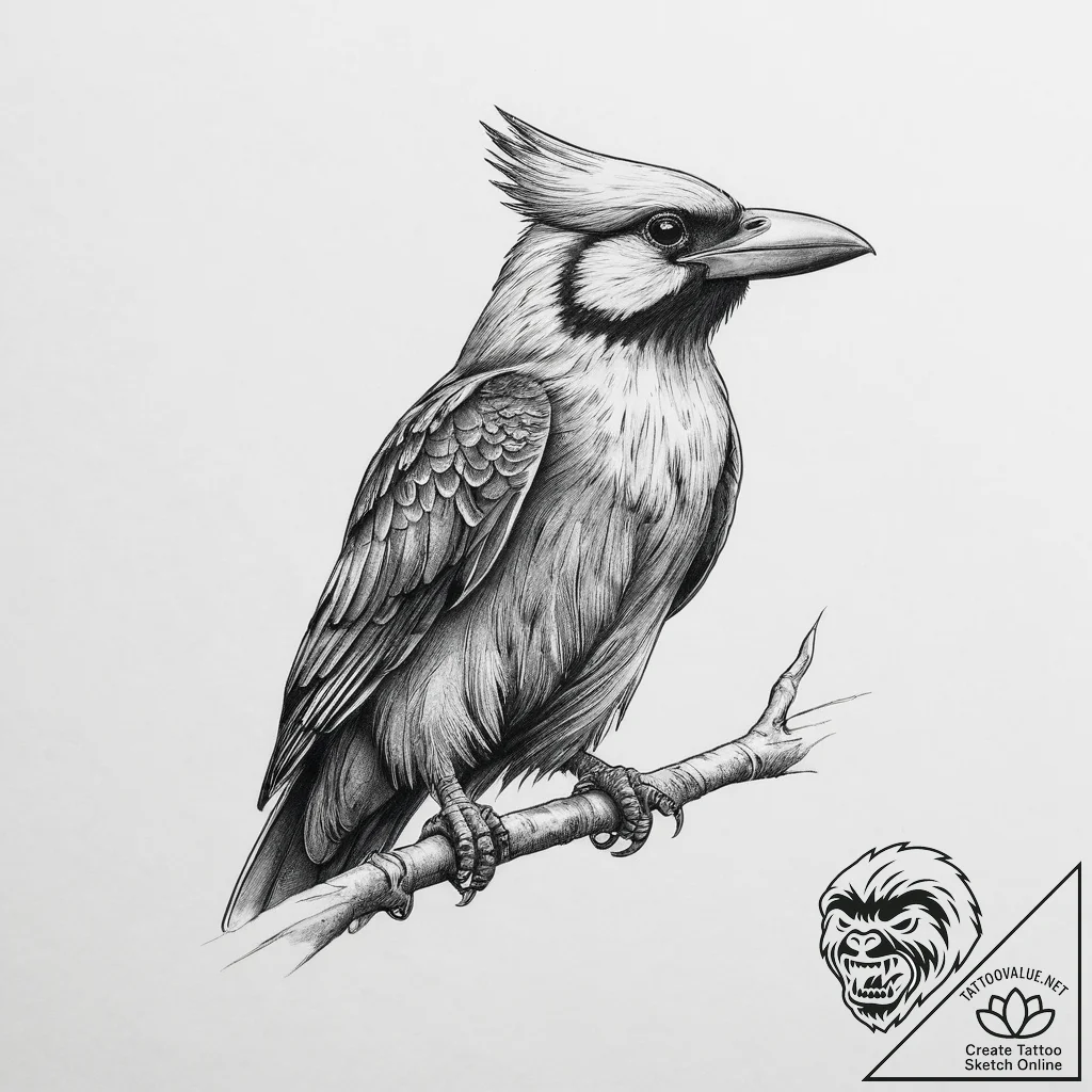 Tattoo sketch kenku mimicry - tattoo sketch (№1757271440_0, 07.09.2025 18:57) — tattoovalue.net