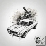 Tattoo sketch mad max v8 interceptor, artisti… – tattoo sketch (№1757272040_0, 07.09.2025 19:07) — tattoovalue.net