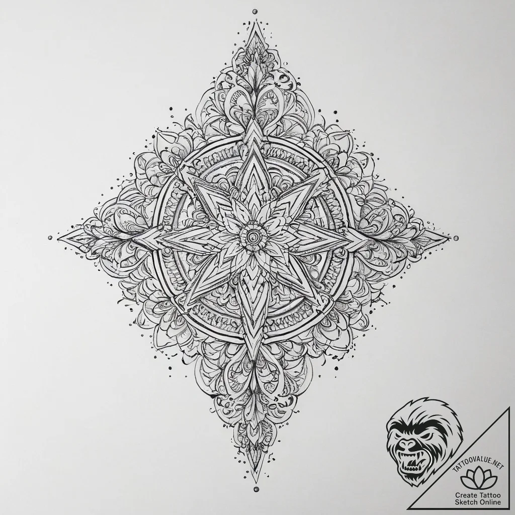 Tattoo sketch cosmic representation, artistic... - tattoo sketch (№1757272435_0, 07.09.2025 19:13) — tattoovalue.net