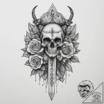 Tattoo sketch dagger, ink illustration for ta… – tattoo sketch (№1757272637_0, 07.09.2025 19:17) — tattoovalue.net