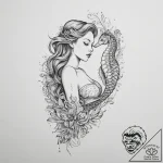 Tattoo sketch mermaid with a seahorse, tattoo… – tattoo sketch (№1757274251_0, 07.09.2025 19:44) — tattoovalue.net