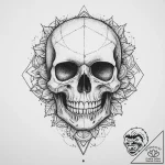 Tattoo sketch узор в виде черепа с землей, ta… – tattoo sketch (№1757275859_0, 07.09.2025 20:10) — tattoovalue.net