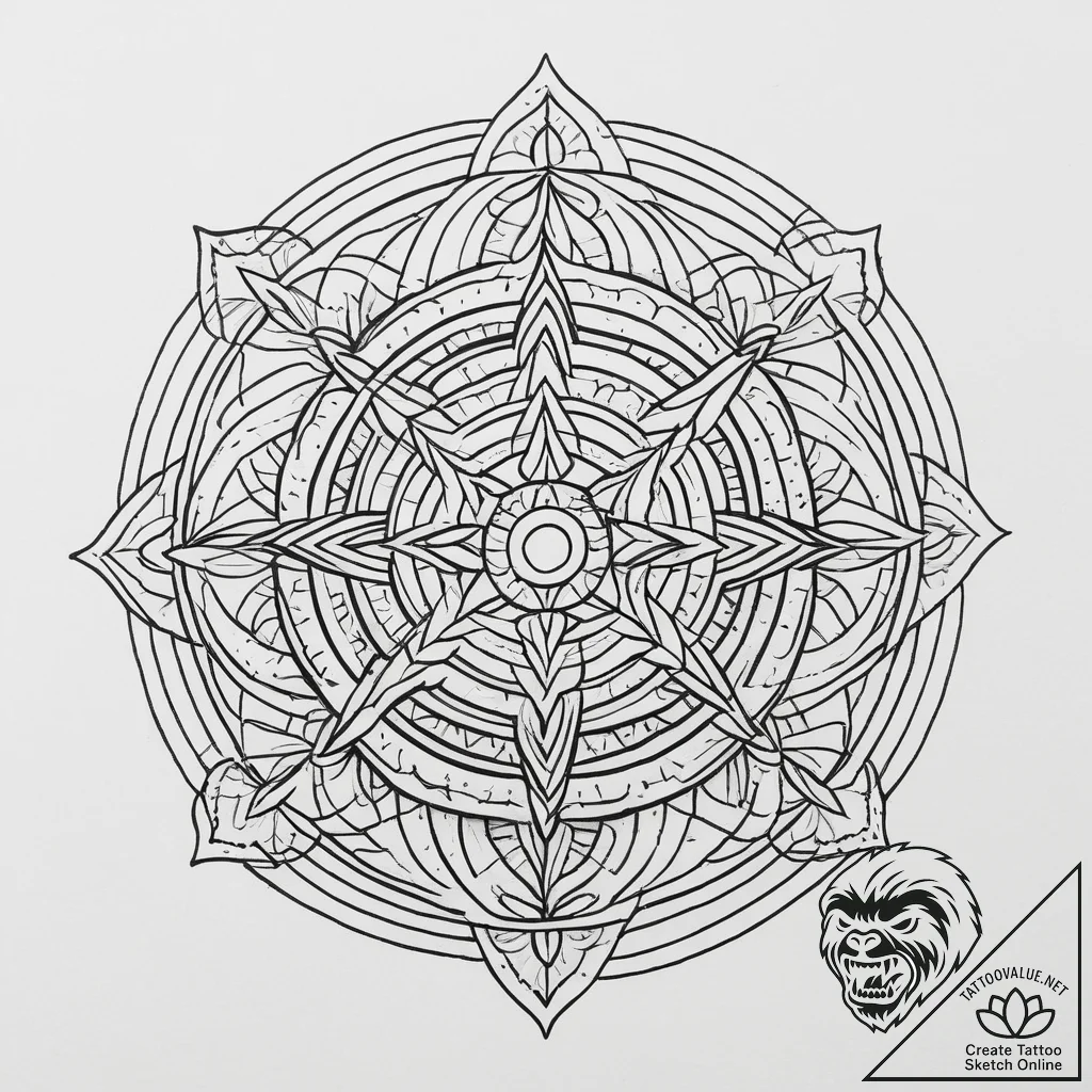 Tattoo sketch sacred kingdom, tattoo line art... - tattoo sketch (№1757276458_0, 07.09.2025 20:20) — tattoovalue.net