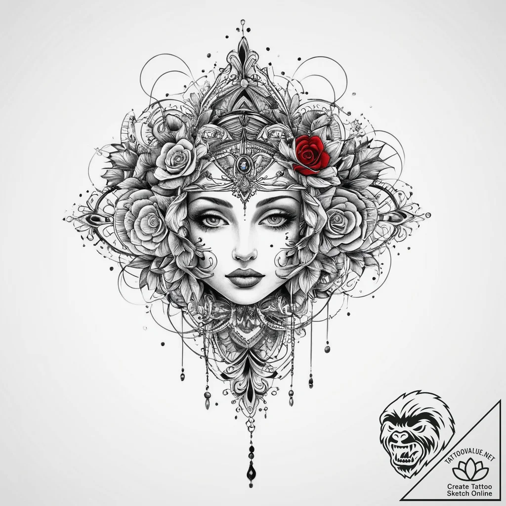Tattoo sketch викторианский узор, tattoo sket... - tattoo sketch (№1757277458_0, 07.09.2025 20:37) — tattoovalue.net