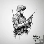 Tattoo sketch soldier with a needle – tattoo sketch (№1757278053_0, 07.09.2025 20:47) — tattoovalue.net