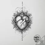 Tattoo sketch heartbeat with a word, tattoo f… – tattoo sketch (№1757278253_0, 07.09.2025 20:50) — tattoovalue.net
