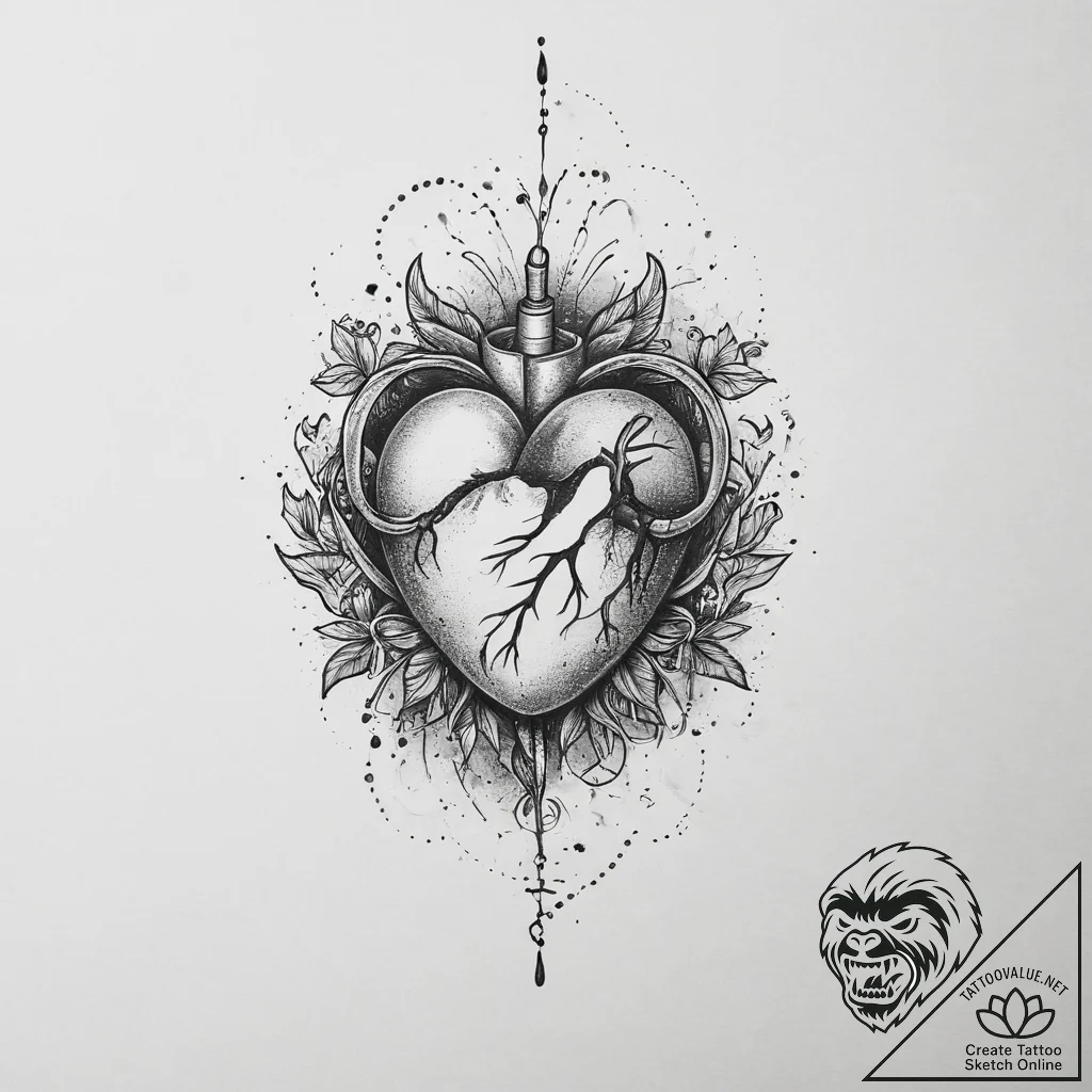 Tattoo sketch heartbeat with a word, tattoo f... - tattoo sketch (№1757278253_0, 07.09.2025 20:50) — tattoovalue.net