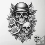 Tattoo sketch soldier with a spy, ink illustr… – tattoo sketch (№1757278452_0, 07.09.2025 20:54) — tattoovalue.net