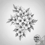 Tattoo sketch bougainvillea – tattoo sketch (№1757279857_0, 07.09.2025 21:17) — tattoovalue.net