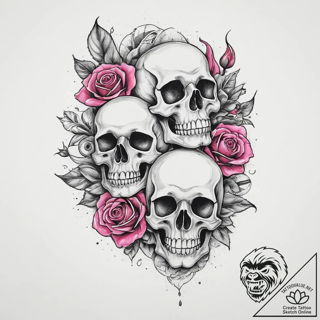 Tattoo sketch pink, artistic tattoo sketch, v... - tattoo sketch (№1757281050_0, 07.09.2025 21:37) — tattoovalue.net