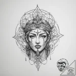 Tattoo sketch blessed character – tattoo sketch (№1757281453_0, 07.09.2025 21:44) — tattoovalue.net