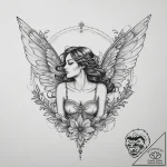 Tattoo sketch fairy flying, tattoo flash shee… – tattoo sketch (№1757282061_0, 07.09.2025 21:54) — tattoovalue.net