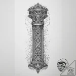 Tattoo sketch djed pillar with a pillar, tatt… – tattoo sketch (№1757282259_0, 07.09.2025 21:57) — tattoovalue.net