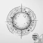 Tattoo sketch cosmic sphere – tattoo sketch (№1757284467_0, 07.09.2025 22:34) — tattoovalue.net