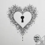 Tattoo sketch heart with a keyhole – tattoo sketch (№1757287676_0, 07.09.2025 23:27) — tattoovalue.net
