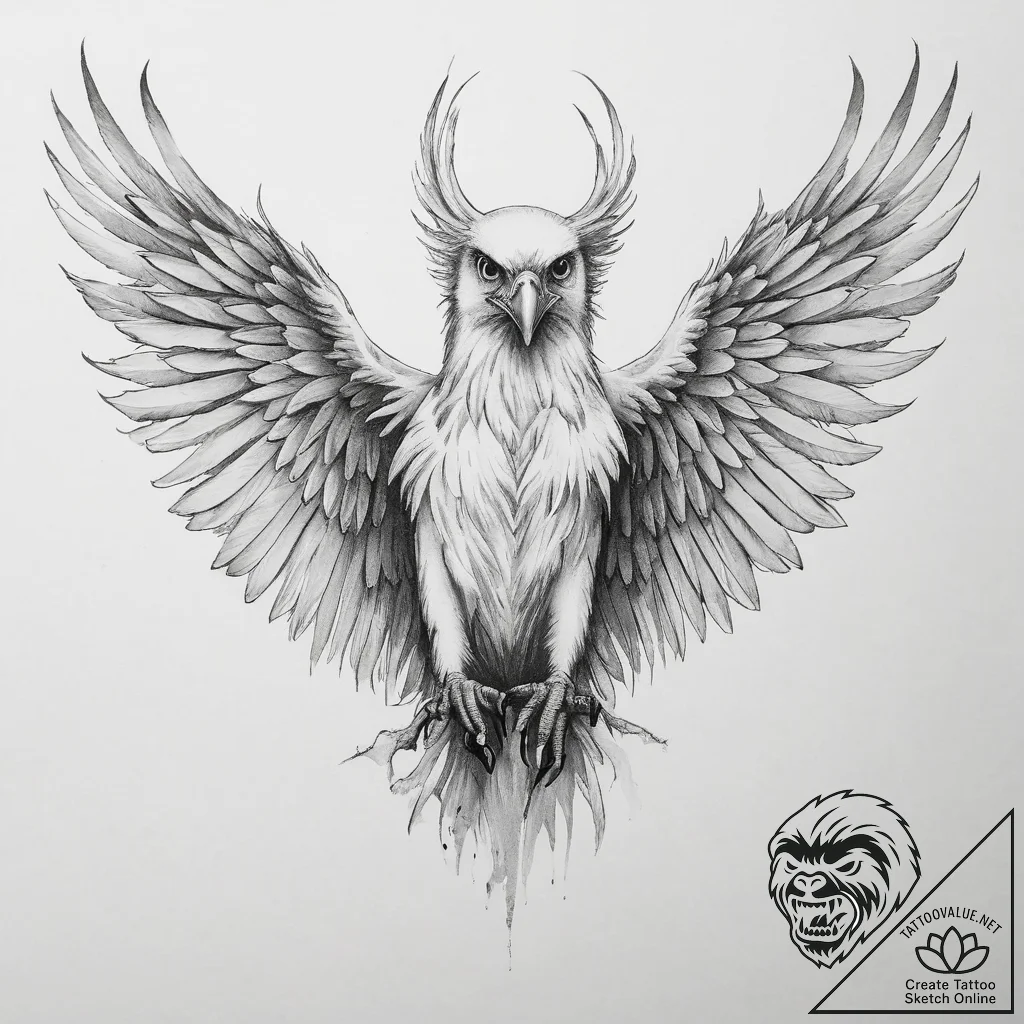 Tattoo sketch harpy - tattoo sketch (№1757288276_0, 07.09.2025 23:37) — tattoovalue.net