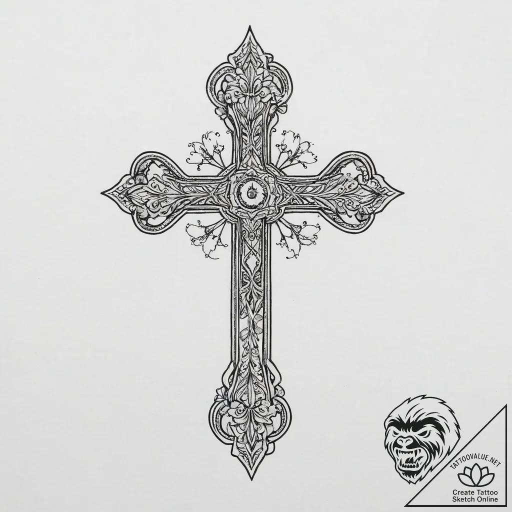 Tattoo sketch blessed being, ink illustration... - tattoo sketch (№1757288678_0, 07.09.2025 23:44) — tattoovalue.net