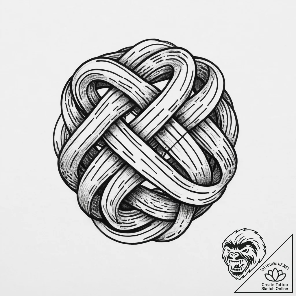 Tattoo sketch knot, concept art for tattoo, c... - tattoo sketch (№1757289888_0, 08.09.2025 00:04) — tattoovalue.net