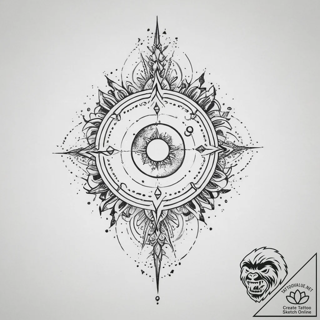 Tattoo sketch cosmic beginning - tattoo sketch (№1757291498_0, 08.09.2025 00:31) — tattoovalue.net