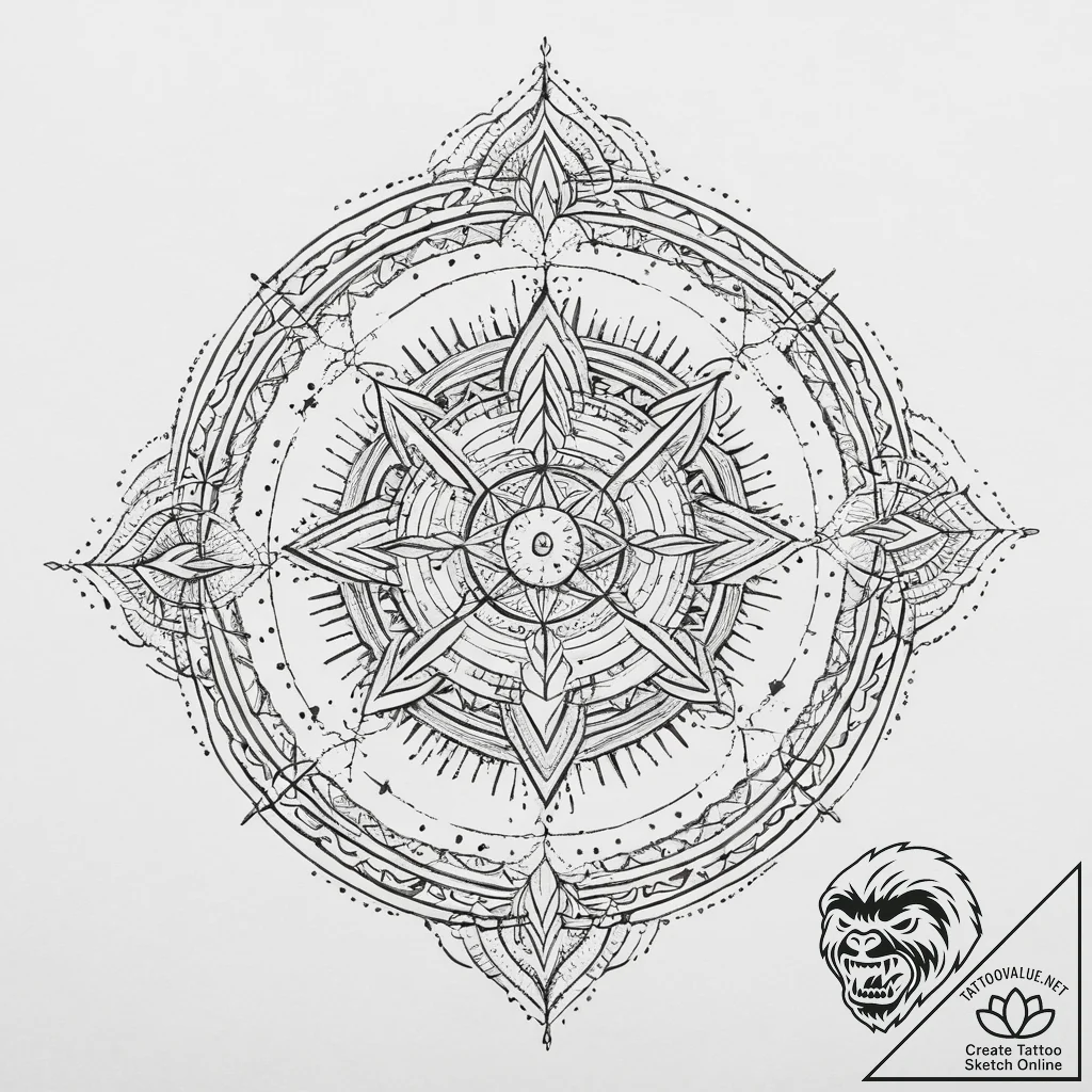 Tattoo sketch cosmic identity, tattoo flash s... - tattoo sketch (№1757291705_0, 08.09.2025 00:35) — tattoovalue.net
