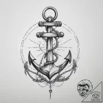 Tattoo sketch boating an anchor with a compas… – tattoo sketch (№1757292309_0, 08.09.2025 00:45) — tattoovalue.net