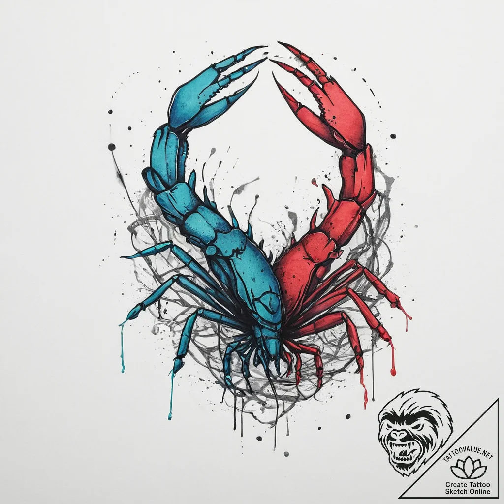 Tattoo sketch shrimp, tattoo line art, vibran... - tattoo sketch (№1757293520_0, 08.09.2025 01:05) — tattoovalue.net