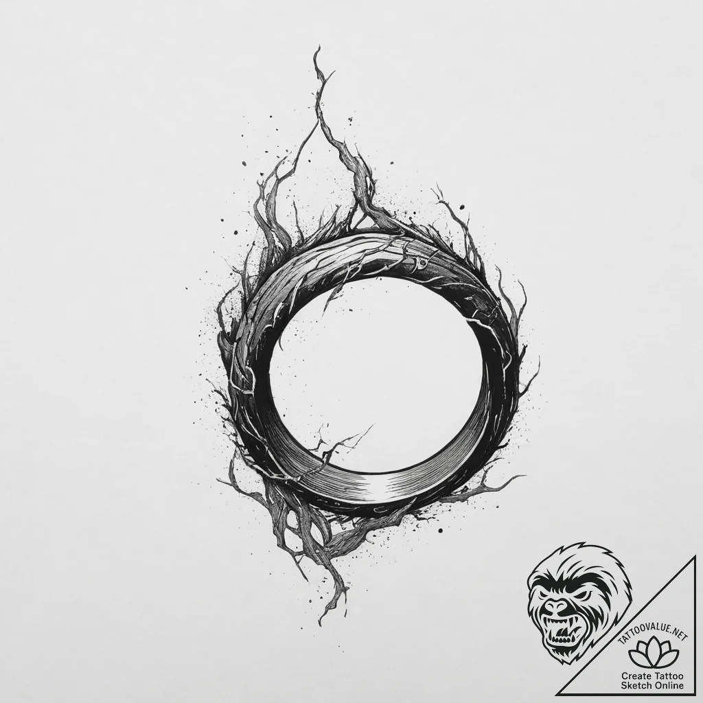 Tattoo sketch the lord of the rings fellowshi... - tattoo sketch (№1757294930_0, 08.09.2025 01:28) — tattoovalue.net