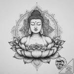 Tattoo sketch buddha in lotus pose, tattoo sk… – tattoo sketch (№1757295528_0, 08.09.2025 01:38) — tattoovalue.net