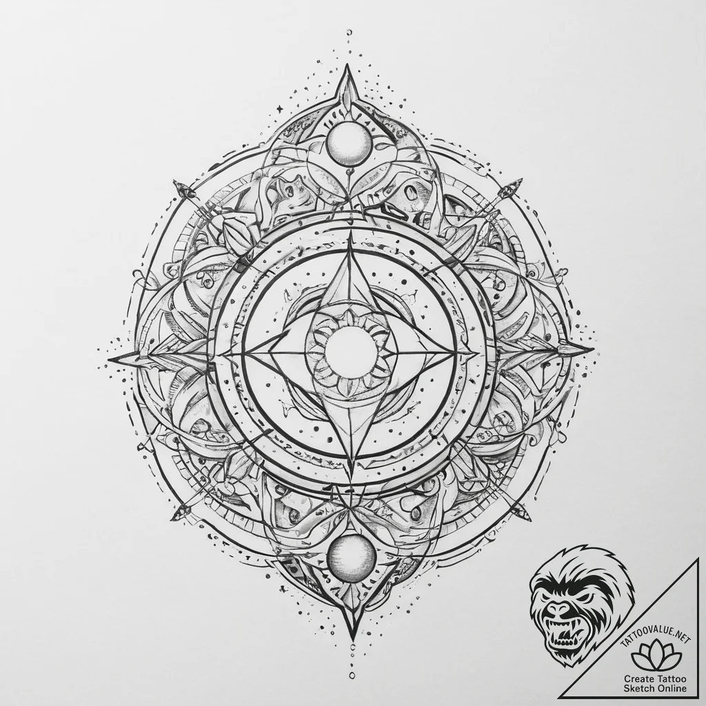 Tattoo sketch cosmic essence, tattoo flash sh... - tattoo sketch (№1757296332_0, 08.09.2025 01:52) — tattoovalue.net